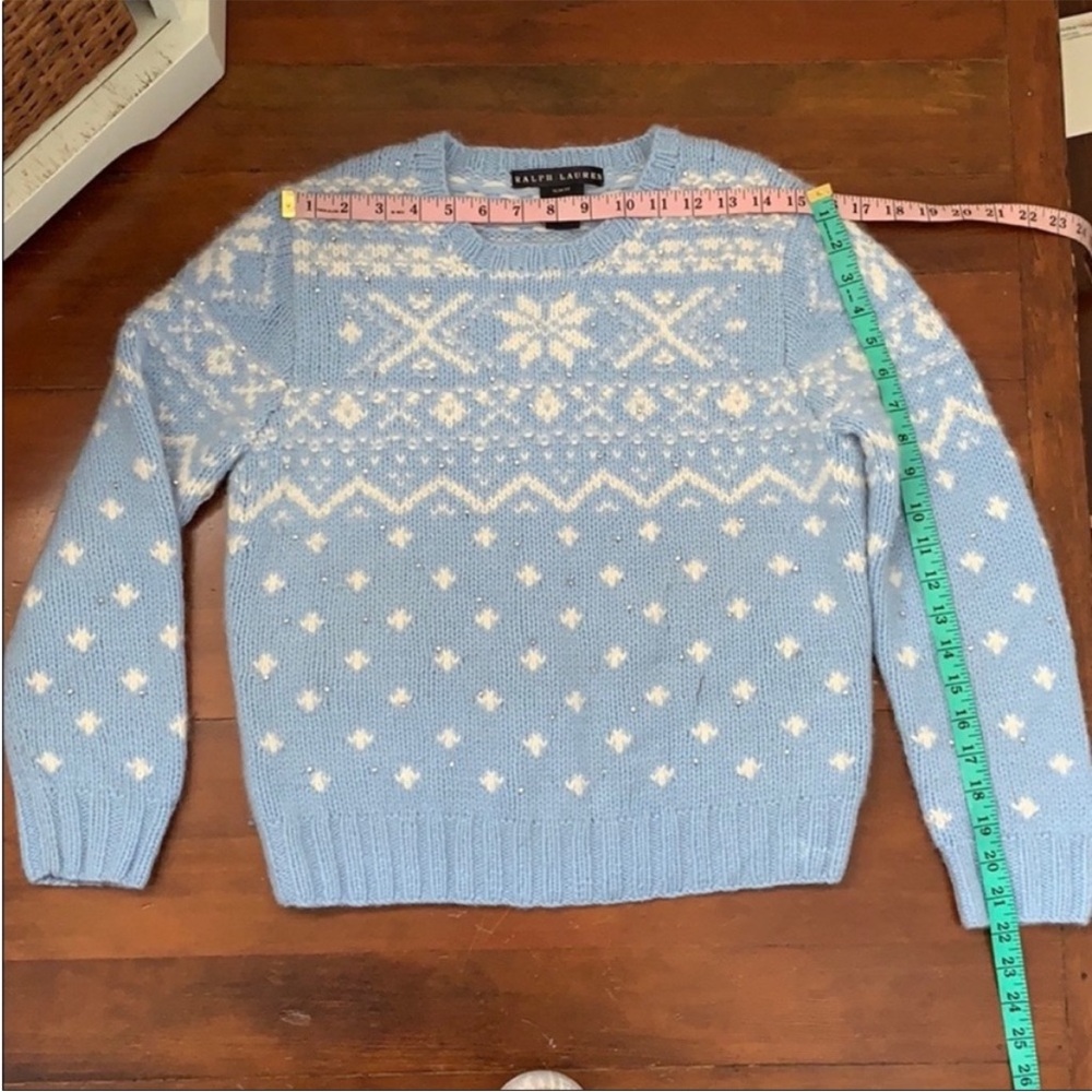 EUC Ralph Lauren Black Label Cashmere Blend Fair Isle Slim Fit Crewneck Sweater - Picture 10 of 15